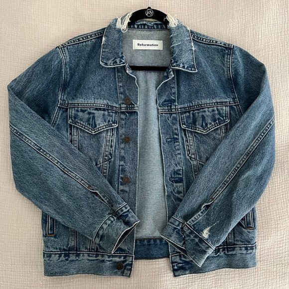 Reformation Distressed Denim Jacket - Picture 2 of 5